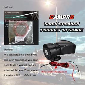 img 1 attached to 🚗 GAMPRO Car Recording Siren Speaker: 12V 80W 3 Tones Horn Speaker System with Mic, Recording Function, and Volume Control