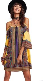 img 4 attached to 👗 Trendy Multicolor Tribal Geometric Dress Collection: Milumia Women's Clothing Line