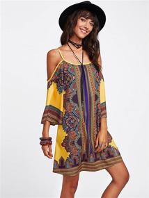 img 1 attached to 👗 Trendy Multicolor Tribal Geometric Dress Collection: Milumia Women's Clothing Line