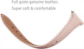 img 3 attached to Samsung Galaxy Active/Active 2 Watch Band 40Mm 44Mm Top Grain Leather Strap Slim & Thin Replacement Wristband For Gear Sport/S2 Classic 42Mm - Pink Sand Band+Gold Buckle