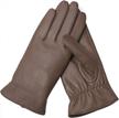 women's lambskin leather touchscreen driving gloves - amvelop warm logo