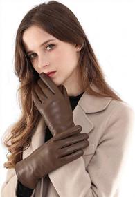 img 3 attached to Women'S Lambskin Leather Touchscreen Driving Gloves - AMVELOP Warm