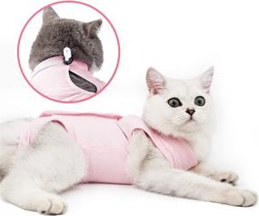 img 4 attached to 🐱 LIANZIMAU Surgical Recovery Suit for Cats – Abdominal Wound Healing Apparel with E-Collar Alternative – Indoor Home Pet Clothing for Post-Surgery Pajama Suit