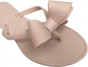 img 1 attached to Women'S Summer Dressy Flip-Flops With Jelly Bow, Flat Rivets & Beach Style
