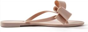 img 3 attached to Women'S Summer Dressy Flip-Flops With Jelly Bow, Flat Rivets & Beach Style
