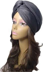 img 1 attached to Stretch Scarf Turban Jersey 2601 2 Women's Accessories at Scarves & Wraps