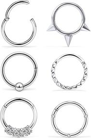 img 4 attached to SCERRING Stainless Cartilage Earrings: Gorgeous Women's Body Jewelry for Piercing Enthusiasts