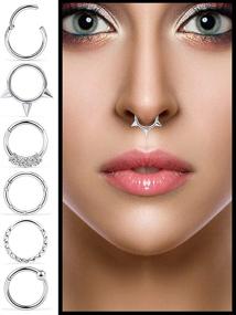 img 1 attached to SCERRING Stainless Cartilage Earrings: Gorgeous Women's Body Jewelry for Piercing Enthusiasts