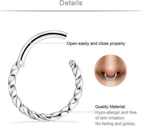 img 3 attached to SCERRING Stainless Cartilage Earrings: Gorgeous Women's Body Jewelry for Piercing Enthusiasts