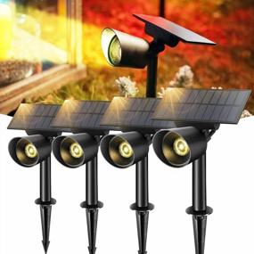 img 4 attached to Transform Your Outdoor Space With Linkind Solar Spot Lights - 4 Pack