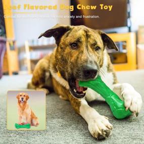 img 3 attached to Tikaton Beef-Flavored Hard Nylon Chew Toys For Large, Aggressive Breed Dogs - Perfect For Teething And Tough Chewing