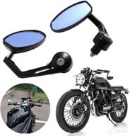 🛵 dreamizer universal 7/8" 22mm motorcycle bar end mirrors oval rear view side, ideal for bobber cafe racer street bike chopper cruiser - sleek black design логотип