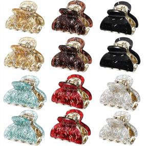 img 4 attached to 12 Pcs Small Hair Claw Clips For Women Girls 1.5 Inch Cute Hair Clips Bling Sequins Jaw Clips For Thick Thin Hair Non Slip Strong Hold Hair Clamps (Long Sequins)