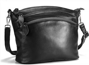 img 4 attached to Lecxci Genuine Leather Cross Body Purses Zipper Wallets Shoulder Bags For Women
