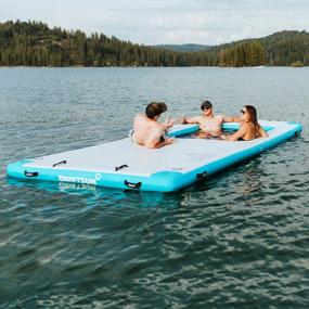 img 3 attached to Inflatable Floating Dock Platform - Mesa Dock Floats For Lakes & Boats, Swim Platform Blocks, Quick Inflation, Floating Mats For Water Activities - Driftsun