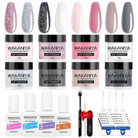 img 4 attached to Dip Powder Nail Kit: 8 Versatile Colors With All Essentials For Easy DIY French Nail Art At Home - No UV Lamp Needed!