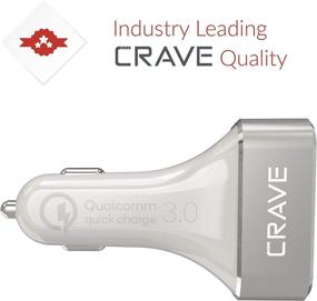 img 3 attached to Crave CarHub 54W 4 Port USB Car Charger with Qualcomm Quick Charge 3.0 - White: Efficient Charging on the Go