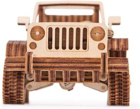 img 1 attached to 🦁 Wood Trick Safari Car Mini 3D Wooden Puzzle: Mechanical Moving Parts Wood Model Kit for Adults and Kids - Build Fun and Educational Wood Model - 5.3 x 2.9 in