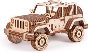 img 4 attached to 🦁 Wood Trick Safari Car Mini 3D Wooden Puzzle: Mechanical Moving Parts Wood Model Kit for Adults and Kids - Build Fun and Educational Wood Model - 5.3 x 2.9 in