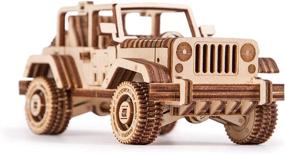 img 3 attached to 🦁 Wood Trick Safari Car Mini 3D Wooden Puzzle: Mechanical Moving Parts Wood Model Kit for Adults and Kids - Build Fun and Educational Wood Model - 5.3 x 2.9 in