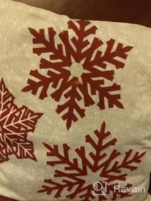 img 7 attached to Christmas Decor: 16X16 Inch Red Snowflake Throw Pillow Cover By Emvency