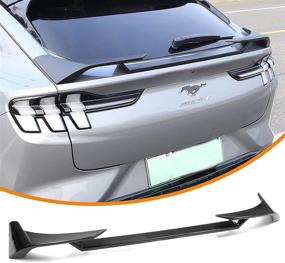 img 4 attached to DOLKSN 2022 Mustang Mach E GT Rear Spoiler: Glossy Carbon Fiber Exterior 🚗 Accessory for Mustang Mach E Tail Wing Rear Trunk Lid Spoiler Wing - Factory Outlet