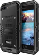 waterproof iphone 8 plus case - marrkey metal military grade full body protective heavy-duty rugged cover with shockproof defender and built-in screen for iphone 7 plus, in black logo