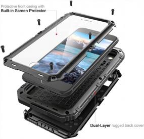 img 3 attached to Waterproof IPhone 8 Plus Case - Marrkey Metal Military Grade Full Body Protective Heavy-Duty Rugged Cover With Shockproof Defender And Built-In Screen For IPhone 7 Plus, In Black