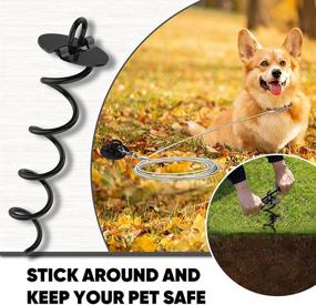 img 3 attached to 🐾 Eurmax USA Spiral Pet Dog Tie Out Stakes with 17FT Dog Tie Out Cable – Heavy Duty Spiral Ground Anchor for All Kinds of Pets – Ideal Outdoor Dog Anchor Stake (Black)