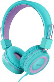 img 4 attached to Kids On-Ear Headphones With Microphone: LORELEI X2 Folding Stereo Bass, 1.5M Cord & Portable Design (Mint)