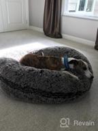img 1 attached to Extra Plush Faux Fur Dog Bean Bed - Bessie & Barnie Bagel Circle Waterproof Dog Bed With Removable Washable Cover - Calming Pet Bed In Multiple Sizes & Colors review by Kristina Brooks