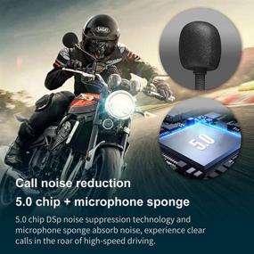 img 3 attached to 🛵 Advanced Motorcycle Helmet Bluetooth Headset with Bluetooth 5.0, Waterproof & Hands-free Calling, Noise Reduction - Ultimate Motorcycle Communication System