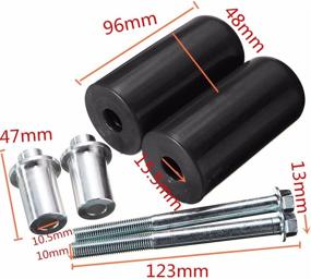 img 1 attached to 🏍️ Protect Your Ride with Uranny 10mm Universal Motorcycle Frame Sliders - Black