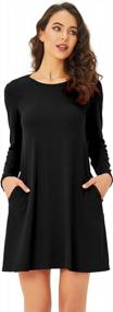 img 1 attached to Spmor Women'S Long Sleeve Pocket Casual Loose T-Shirt Dress