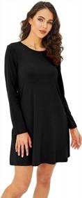 img 2 attached to Spmor Women'S Long Sleeve Pocket Casual Loose T-Shirt Dress