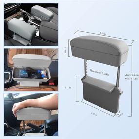 img 2 attached to CDEFG Car Armrest Support Elbow Rest Pad Armrest Extender Console Storage Organizer Adjustable Height Comfort Wrist Rest Pads Universal Fit For Most Cars Trucks SUVs Van(Grey)