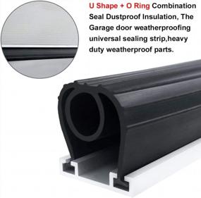 img 2 attached to Protect Your Garage From Harsh Weather With Heavy-Duty U Shape + O Ring Combination Weather Stripping Seal Kit, Incl. Pre-Drilled Aluminum Track Retainer Base - 16 Ft