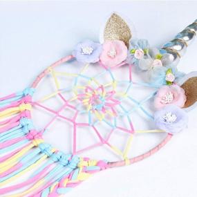 img 1 attached to Buvelife Handmade Unicorn Dream Catcher For Kids,Bedroom Wall Hanging Dream Catcher Decoration Bedroom (B-3)