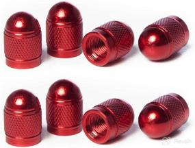 img 4 attached to Circuit Performance VC4 Series Red Aluminum Valve Stem Caps (8 Pieces)