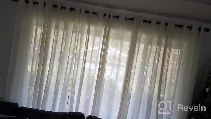 img 1 attached to Elegantly Light Filtering Privacy Linen Curtains - H.VERSAILTEX Grommet Style - 2 Panels Totaling 104 Inch Width - Perfect For Bedroom - 52" W X 96" L - Natural Shade review by Nicole Hunter