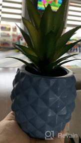 img 5 attached to 03 Blue Artificial Succulent Pineapple Decor - Perfect Home Office Kitchen Table Accent Piece