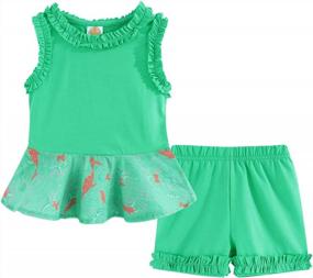 img 4 attached to 2-Piece Girls' Floral Tank Top And Shorts Summer Outfit Set By LittleSpring