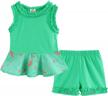 2-piece girls' floral tank top and shorts summer outfit set by littlespring logo