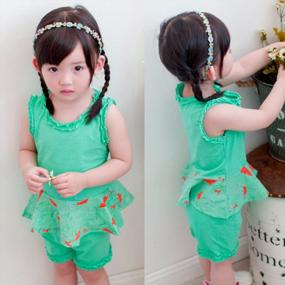 img 2 attached to 2-Piece Girls' Floral Tank Top And Shorts Summer Outfit Set By LittleSpring
