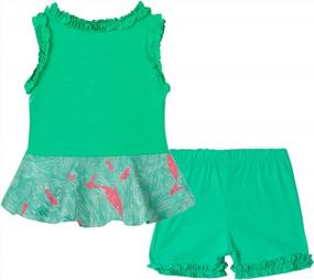 img 3 attached to 2-Piece Girls' Floral Tank Top And Shorts Summer Outfit Set By LittleSpring