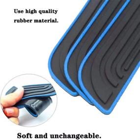 img 2 attached to 🚘 Moton Black PVC Soft Rubber Car Door Sill Plate Protectors with Blue Border for M-itsubishi - 4PCS