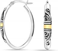 sterling silver antique light-weight hoop earrings for women by lecalla logo