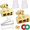 heavy duty car battery terminal connectors kit with clear covers and special tools - fits 2/4/8/10 gauge wires - top post amp car positive negative battery ends with anti-corrosion washers - dpg-8g logo