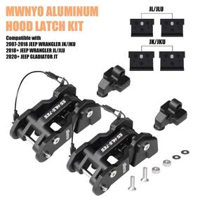 img 1 attached to 🔒 MWNYO Hood Latches: Durable Aluminum Hood Catch Replacement for Jeep Wrangler JK/JKU 2007-2017, JL/JLU 2018+ & Jeep Gladiator 2020+ - Painted Black (1 Pair)
