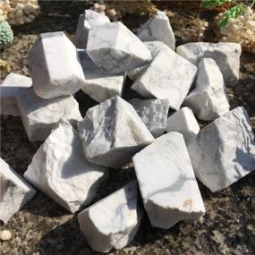 img 3 attached to Высококачественный необработанный камень Simurg для гранильного и кристаллического лечения - белый говлит, 1 фунт